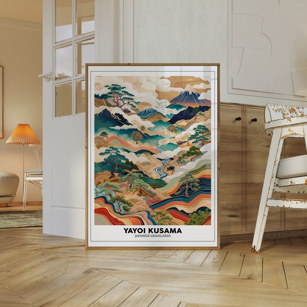 Yayoi Kusama Japanese Grasslands Poster, Yayoi Kusama Print-image