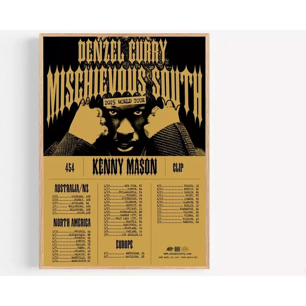 Denzel Curry 2025 Mischievous South World Tour Poster-image