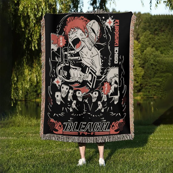 Anime Hand Woven Blanket, Anime Tapestry Throw-image