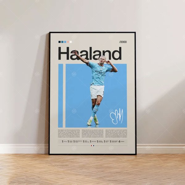 Erling Haaland Poster, Sports Poster, Football Player Poster-image