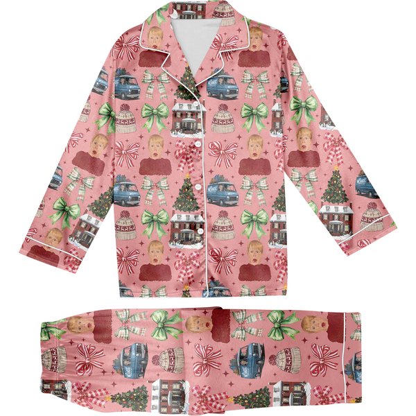 Home Alone Movie Christmas Pajamas, Christmas Home Alone Coquette Pajama Set-image