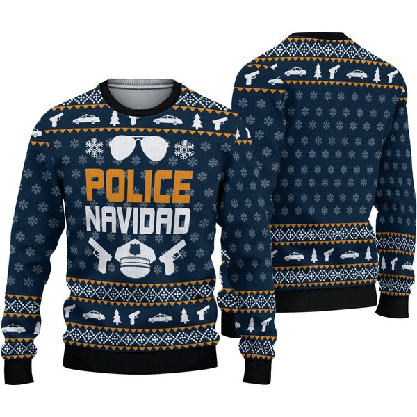 Police Navidad Christmas Ugly Sweater, Police Officer Christmas Sweatshirt-image