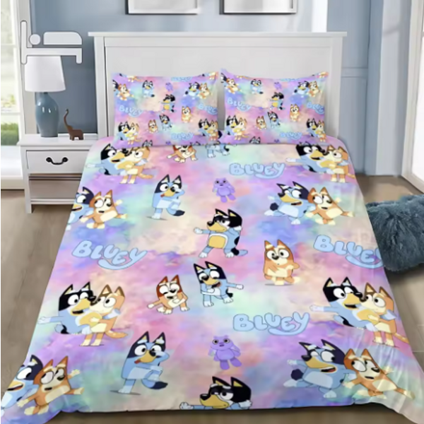 Cartoon Blueys Bedding Set, Gifts For Friends, Bedroom Decor-image