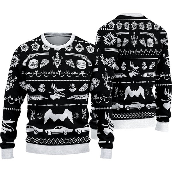 Supernatural Christmas Ugly Sweater, Supernatural Movie Xmas Sweater, Winchester Brothers-image