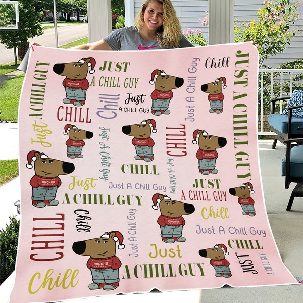 I'm Just A Chill Guy Throw Blanket, Meme Throw Blanket