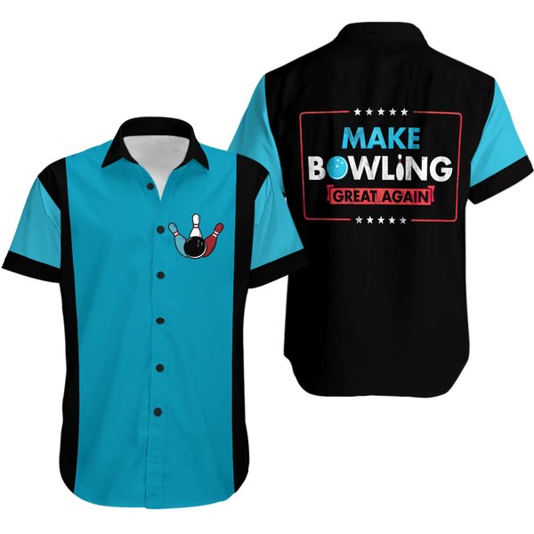 Make Bowling Great Again Bowling Hawaiian Shirt, Funny Bowling Shirt For Bowling Lover-image