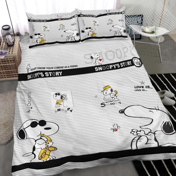 Cartoon Anime Snoopy Bedding Set, Bedroom Decor