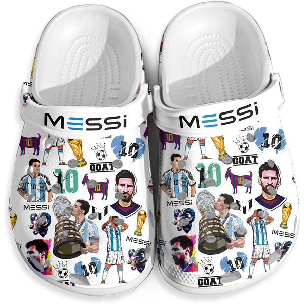 Lionel Messi Clogs, Goat Theme, Holiday Present, Gift For Football Lovers-image
