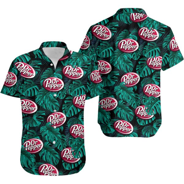 Dr Pepper Hawaiian Button Up Shirt-image
