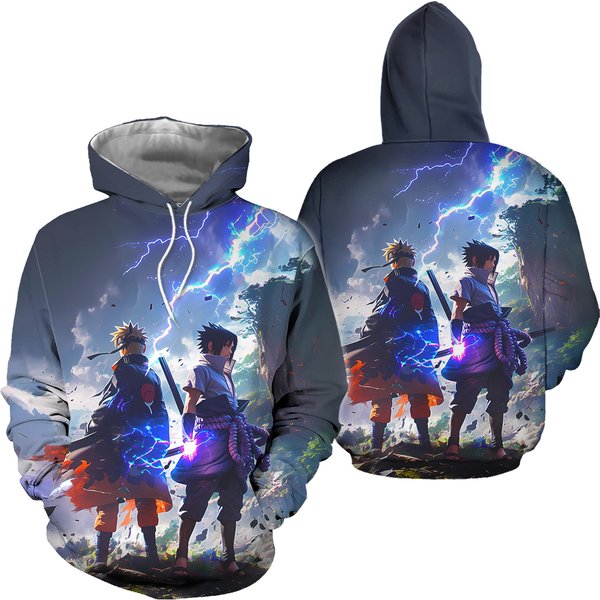 2024 Narutoo 3D Printed Narutoo Sasuke Pattern Men's Hoodie-image