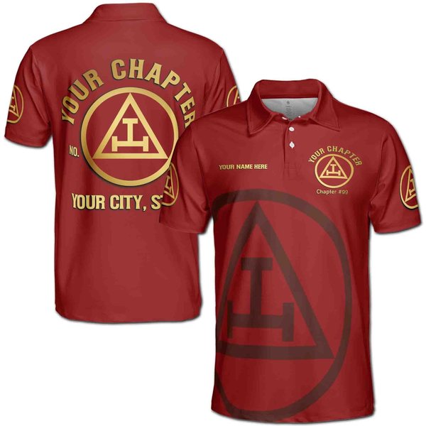 Custom Name Royal Arch Masonry York Rite Freemasonry Masonic Men's Polo Shirt-image