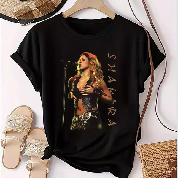 New Shakira World Tour 2025 Tour Black Unisex Shirt-image
