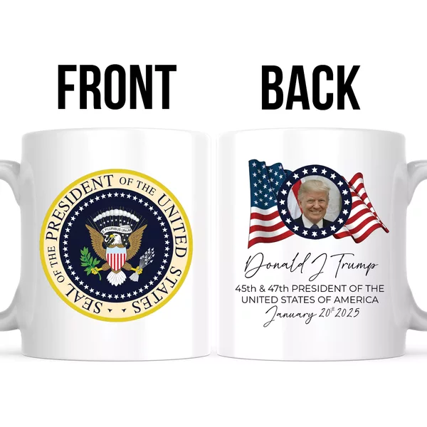 45th And 47th President Donald Trump Commemorative Inauguration Mug January 2025