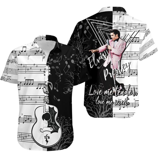 Elvis Presley Hawaiian Shirt, Elvis Presley Love Me Tender Shirt, King Of Rock And Roll Shirt-image