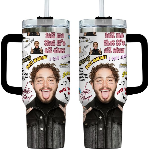 Halloween Post Malone Music 40Oz Tumbler, Music Tour 2024 Tumbler, Stainless Steel Tumbler-image