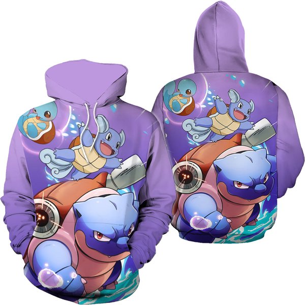 Squirtle 3d Hoodie Squirtle Evolution Japanese Anime Hoodie Shirt Wartortle Shirt Gift