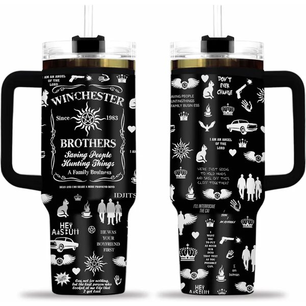Halloween Supernatural 40oz Tumbler, Winchester Brothers Insulated Tumbler