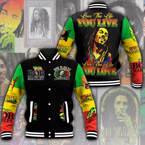 Bob Marley Music Baseball Jacket For Fan-image