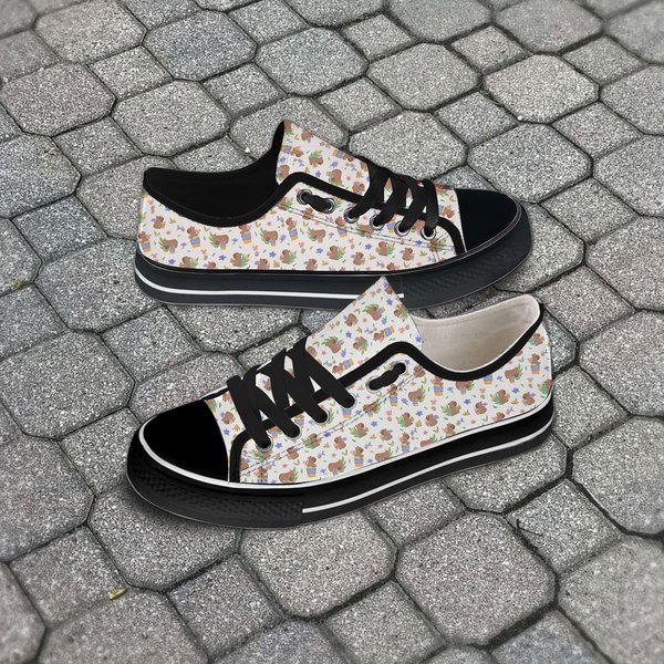 Cute Capybara Animal Patternwomen's Low Top Sneakers