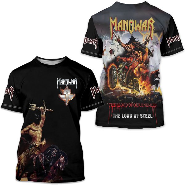 Manowar The Lord Of Steel 3D T-Shirt Unisex All Sizes-image