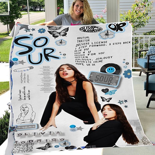 Olivia Rodrigo Sour Tour Or Fleece Blanket, Olivia Rodrigo Blanket-image