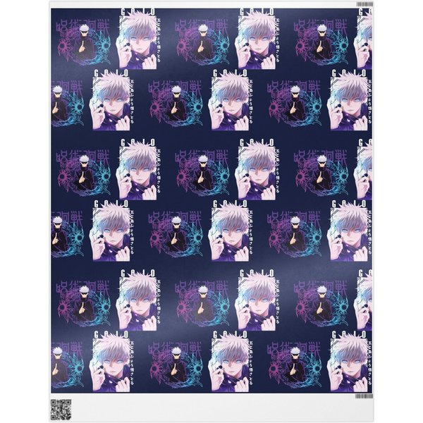 Wrapping Papers, Gojo Satoru Anime Jujutsu Satoru Gift Wrap | Manga Otaku Comic Book Blue Wrap-image
