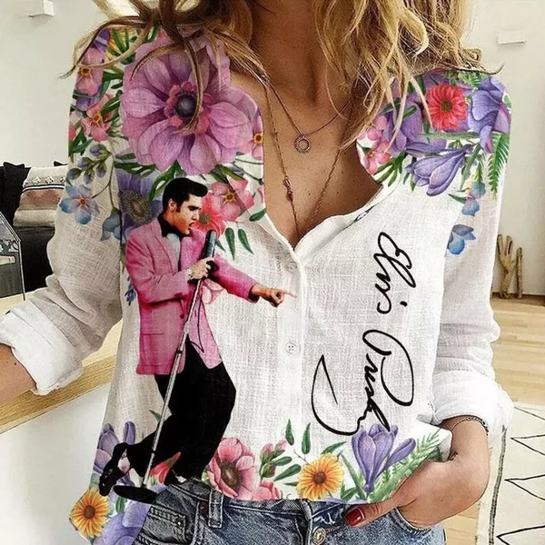 Elvis Presley Women Casual Shirt Women's Blouses