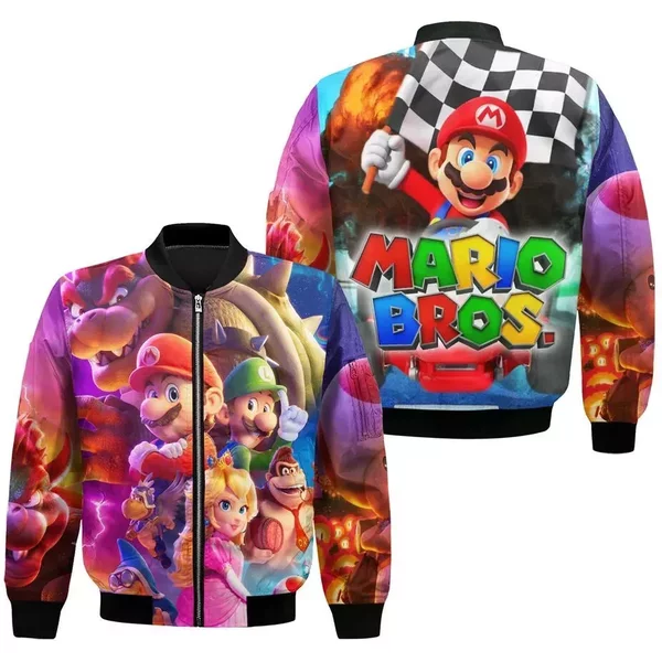 Mario Bros Character Mario Birthday Bomber Jacket-image