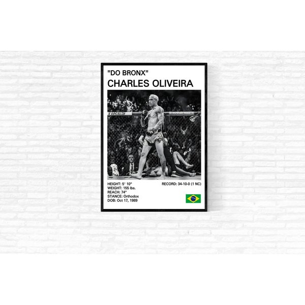 Charles Oliveira Print, Do Bronx Poster, Charles Oliveira Poster