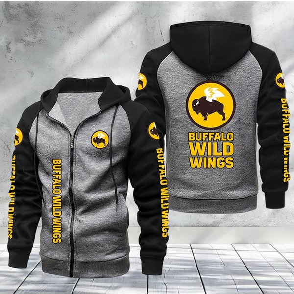 Buffalo Wild Wings Men's Raglan Full Zip Hoodies Xtp116-image