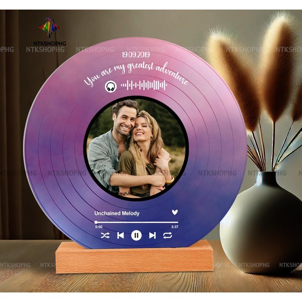 Personalized Vinyl Record With Photo, Acrylic Song Plaque, Gift For Friends, Birthday Gift For Her, Song Plaque For Couples & Anniversary-image