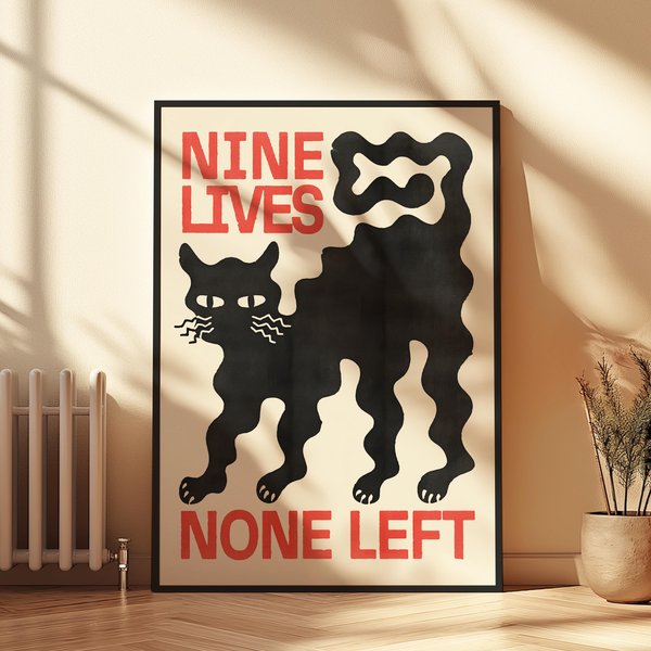 Nine Lives None Left Posters, Gifts For Cat Lovers-image