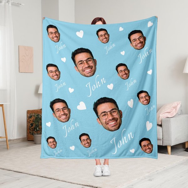 Personalized Photo Face Blanket,Custom Photo Blanket-image