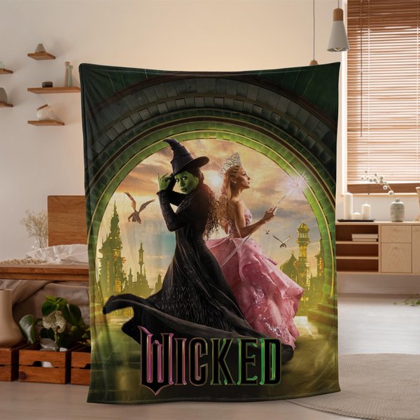 Cozy Wicked Blanket, Glinda Elphaba Good Witch Blanket, Changed-image