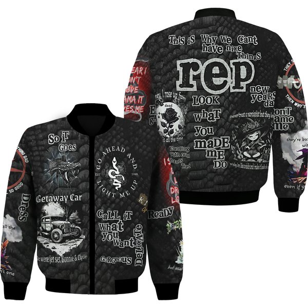 Badass Rep Jacket, Reputation Jacket, Women's Bomber Jacket (Aop)-image