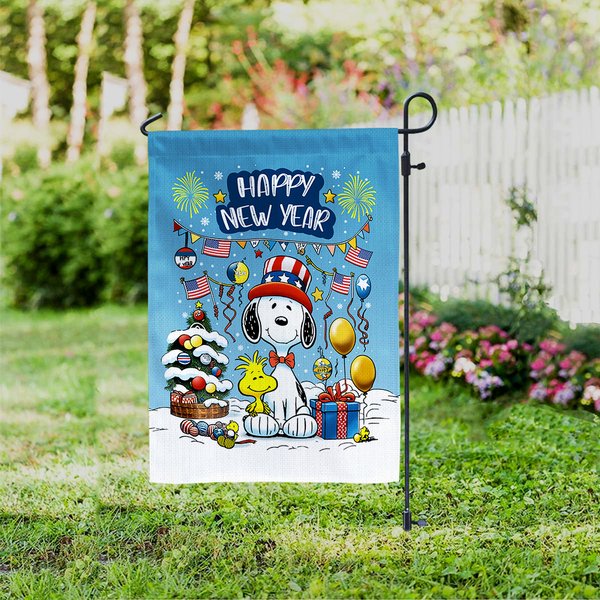 Snoopy Happy New Year Garden Flag-image