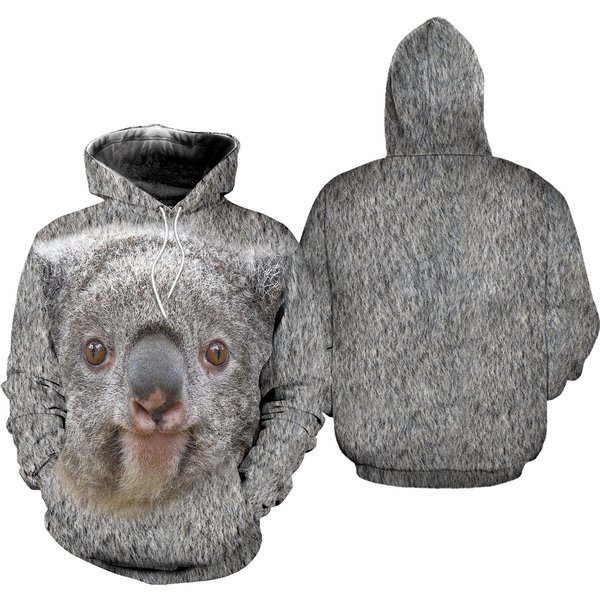Halloween Koala Animal Cosplay Costume 3D Hoodie Jogger, Cute Koala Women Costume Hoodie-image