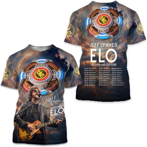 Jeff Lynne Elo The Over And Out Tour Shirt Cool 3D Tshirt-image