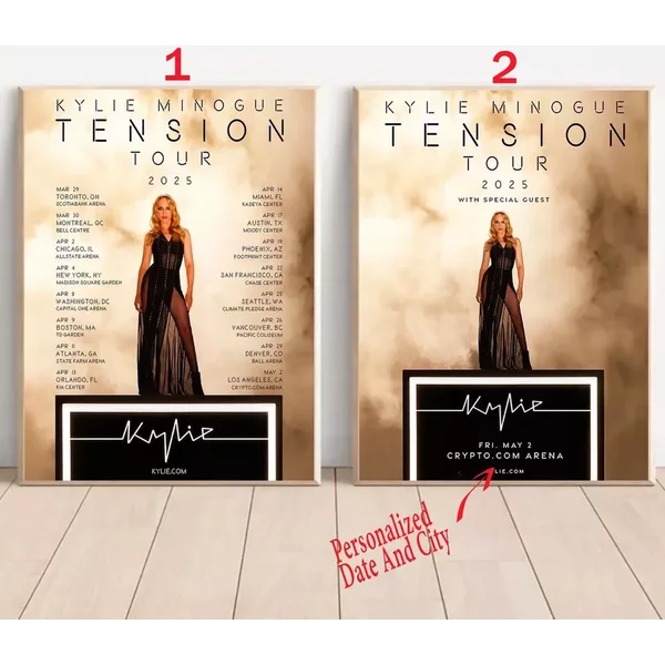 Custom Kylie Minogue Tension Tour 2025 Tour Us Poster-image
