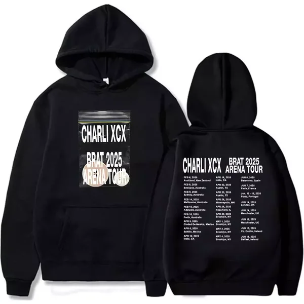 Brat 2025 Arena Tour Hoodies Charli Xcx Singer Hoodie For Fans