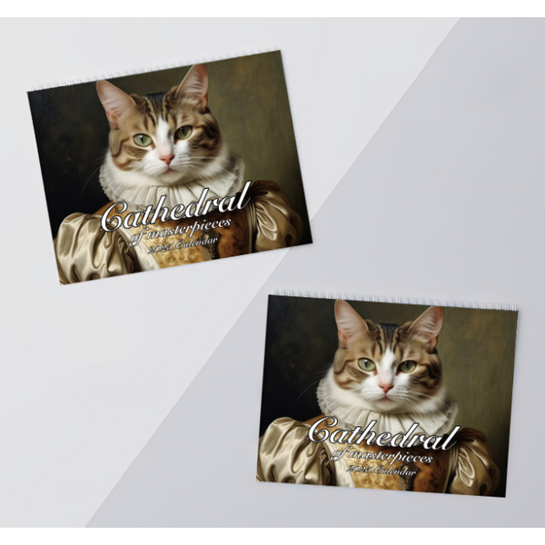2025 Cats In Renaissance Painting, Cat Calendar 2025, Monthly Wall Hanging Calendar-image
