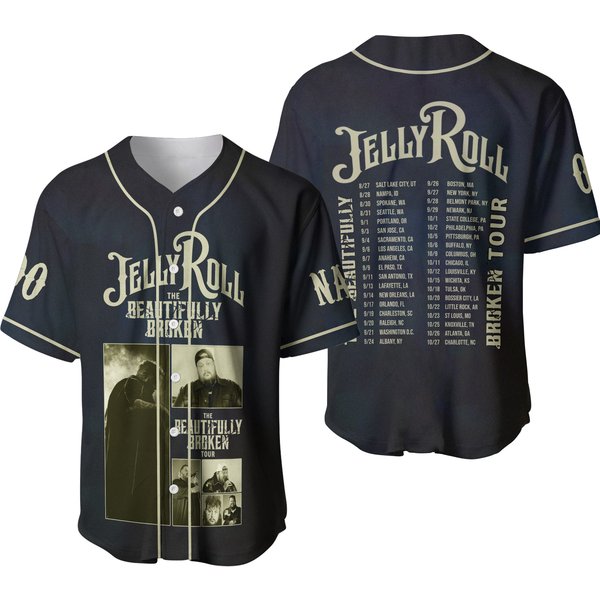 Jelly Roll Ready The Beautifully Broken Tour 2024 Personalized Baseball Jersey-image