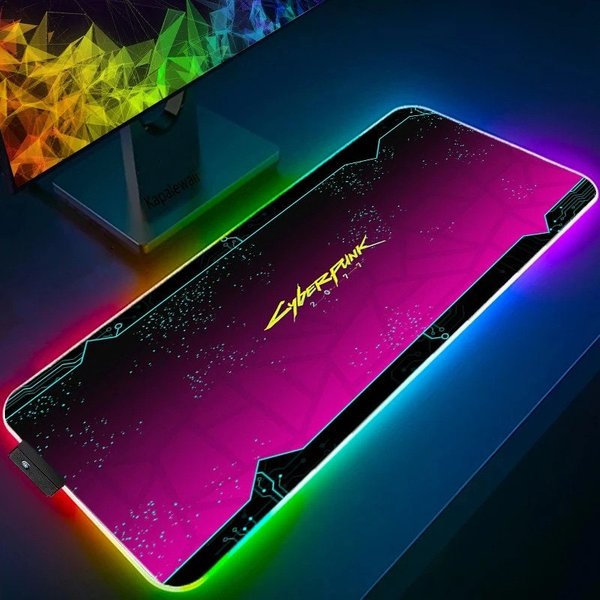 Cyberpunk Mousepad, Gaming Desk Mat Rgb Led, Cyberpunk 2077