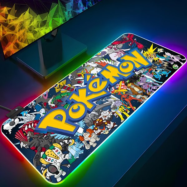 Pkm Go Mousepad, Gaming Deskmat Rgb Led, Pika Rgb Mousepad, Bulbasaur-image