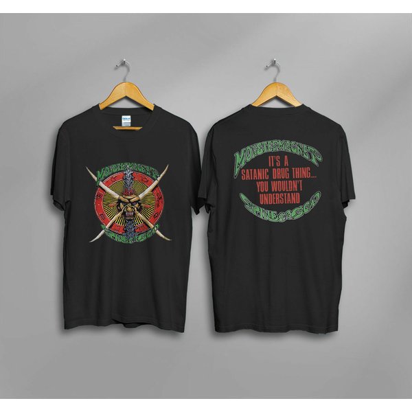 Monster Magnet Tour 1991 Spine Of God Stoner Rock Vtg Black T Shirt-image