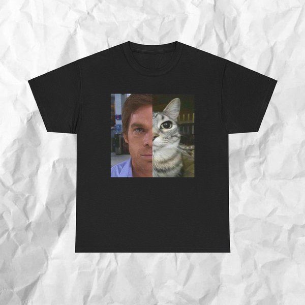 Dext Morgan Tee, Funny Cat Meme Shirt, Unisex Heavy Cotton T-Shirt, Gift For Dexter Fans, Tv Show Fan Tee-image