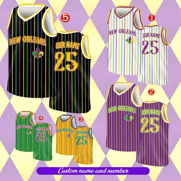 Basketball Jersey For Mardi Gras Parade New Orleans, Custom Mardi Gras-image