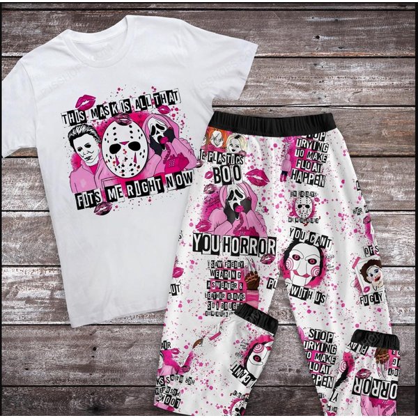 Horror Movie Holiday Pajamas Set, Horror Movie Personalized Family Pajamas-image
