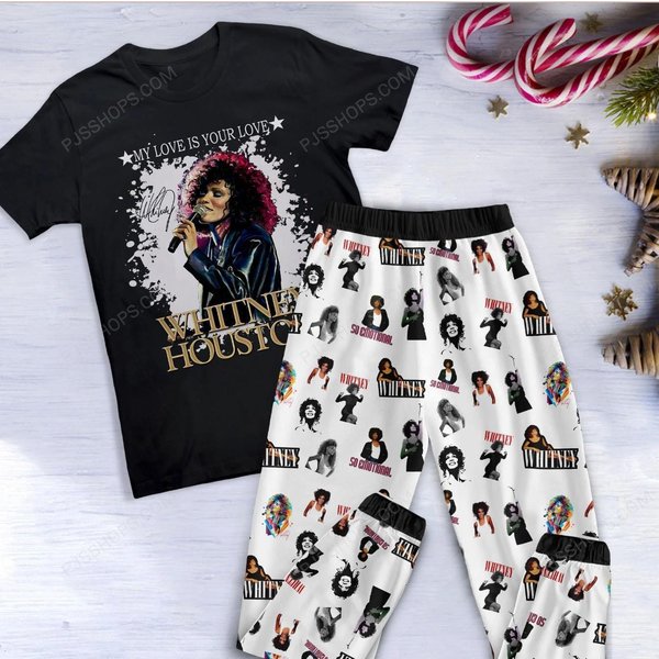 Whitney Houston Pajamas Set, Personalized Family Pajamas, Family Pajamas Set.