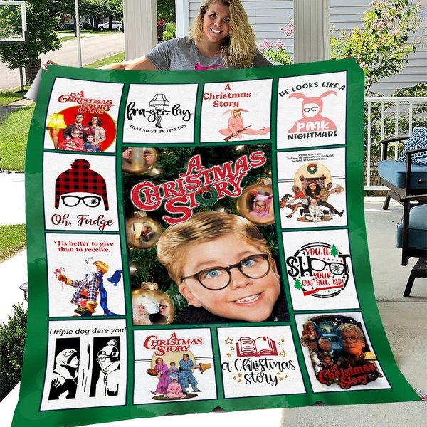 A Christmas Story Fleece Blanket Ralphie Leg Lamp Christmas Movies Blanket